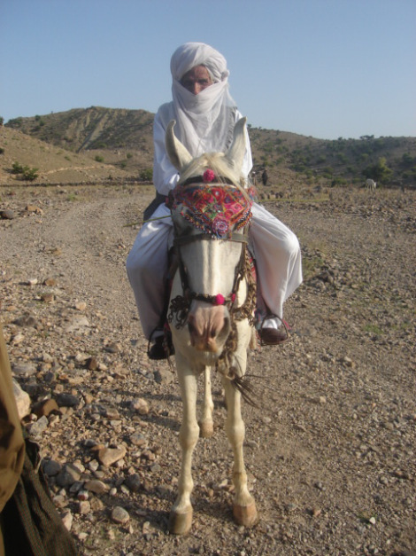 A Balochi tribal chief on a Balochi horse in Suleiman Mountainous Region