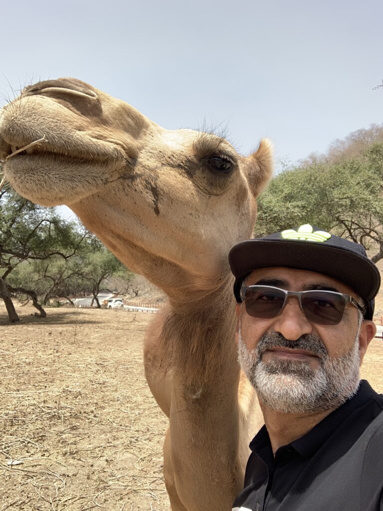 Author with a beautiful KHAWARAH Naqa in Derbat Salalah Oman.